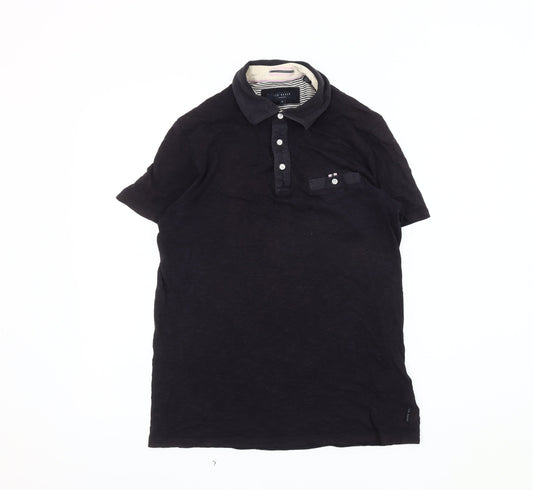 Ted Baker Men's Black Polo, Size S, Short Sleeve