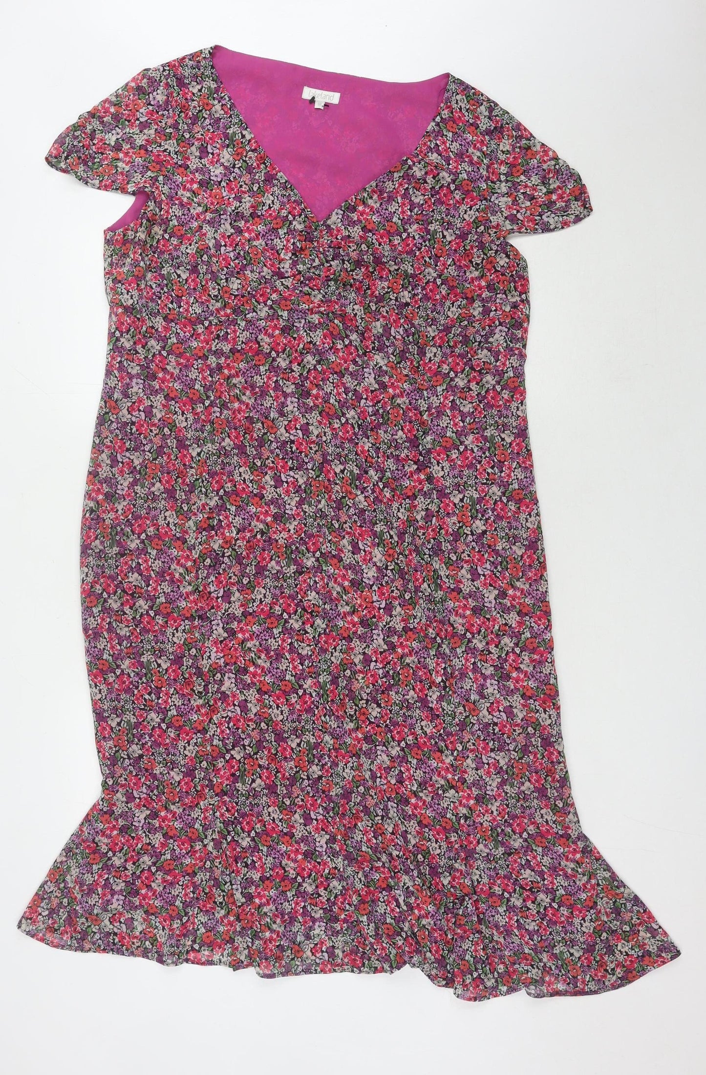 Lakeland Women's Floral V-Neck Dress Size 18