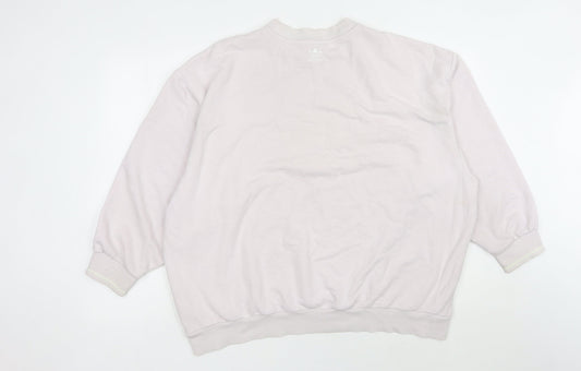 Adidas Women's White Pullover Logo Sweatshirt Size 10
