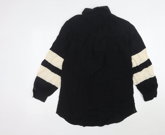 Womens UK Size S Mint Velvet Black Viscose Button-Up