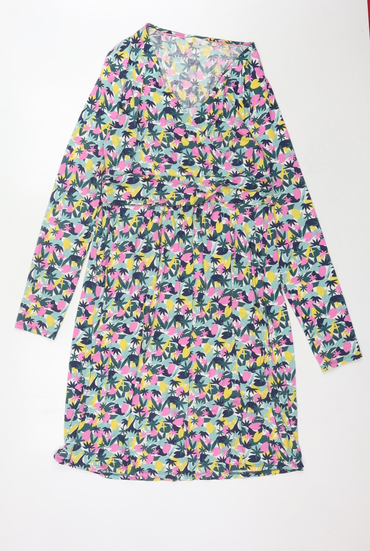 Boden Women's Multicoloured Floral Wrap Dress, Size 14