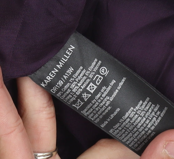Karen Millen Women's Purple Dress UK 14