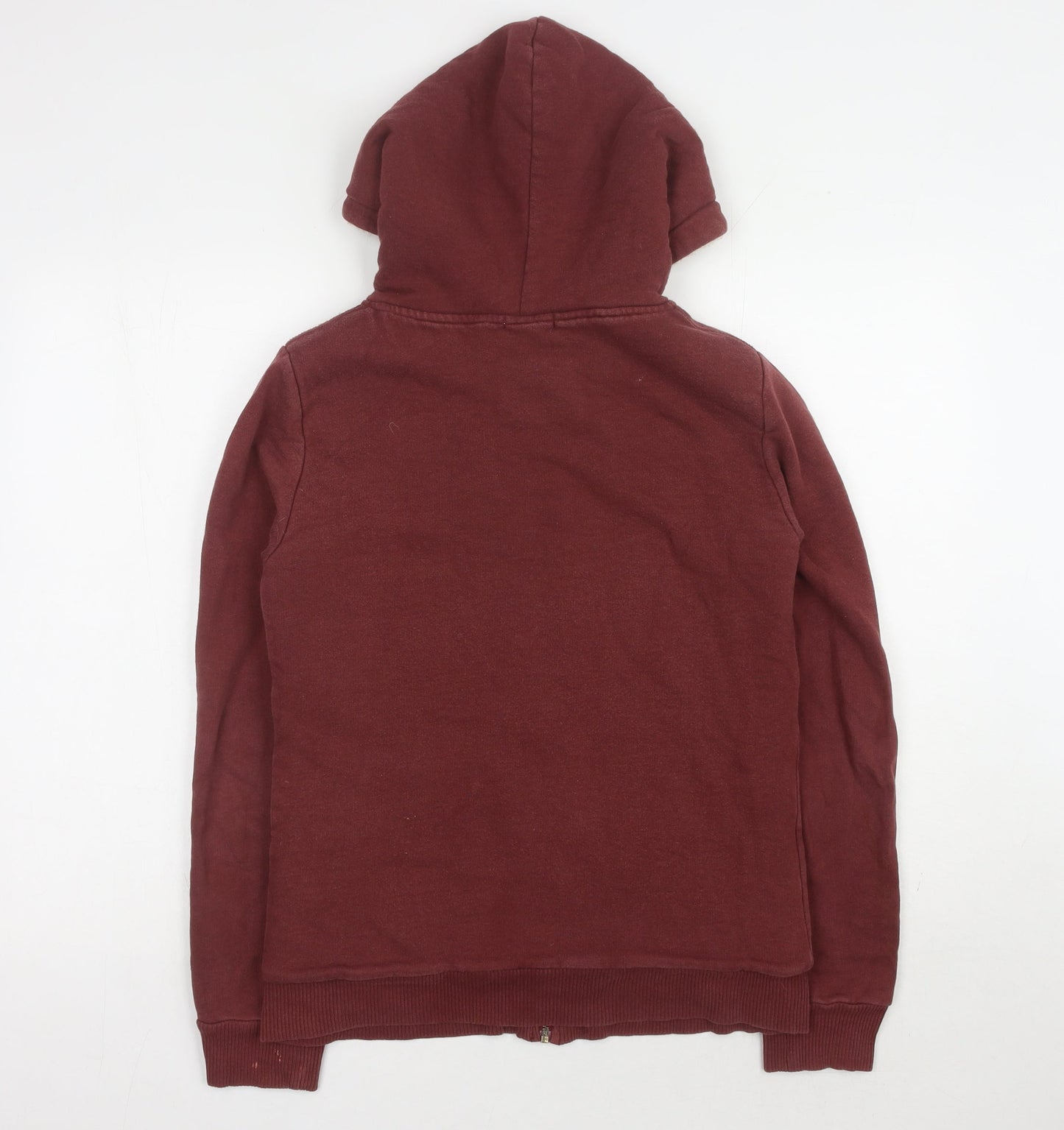 Jack Wills Women's Red Hoodie, Size 12, Full Zip, Cotton