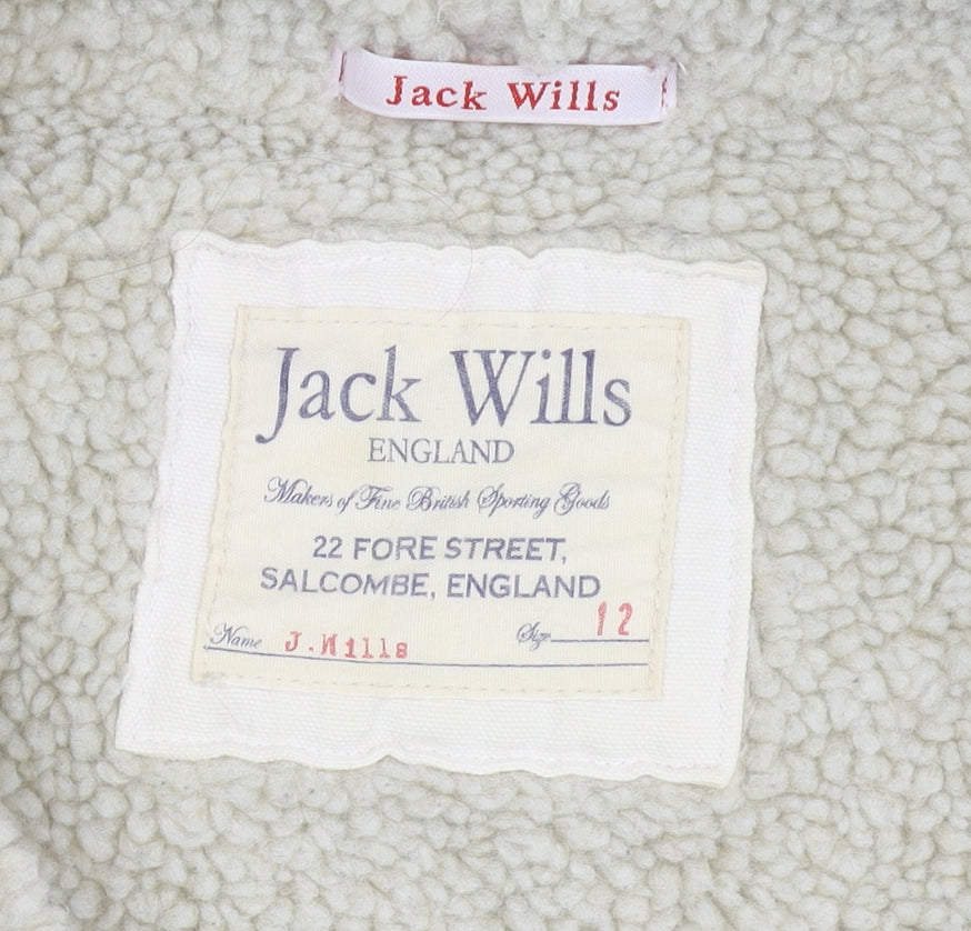 Jack Wills Women's Red Hoodie, Size 12, Full Zip, Cotton