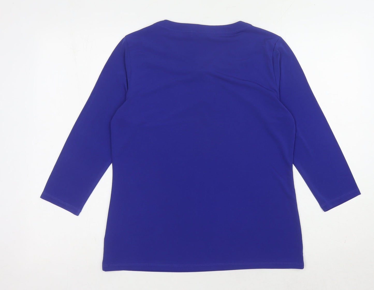 Tahari Women's Blue 3/4 Sleeve Top M