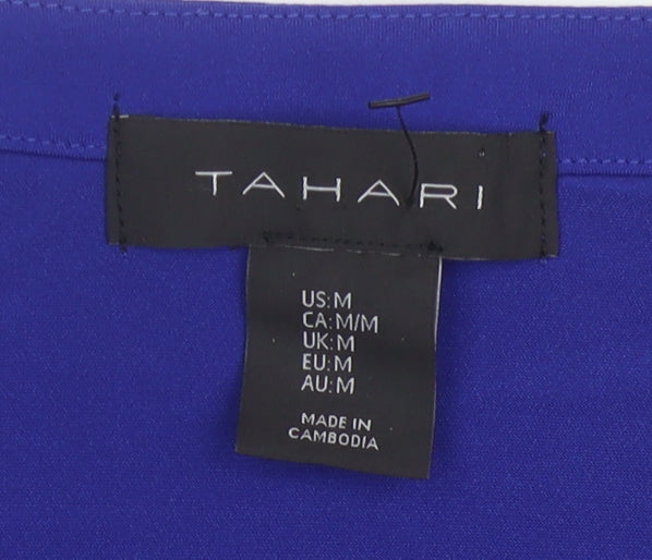 Tahari Women's Blue 3/4 Sleeve Top M