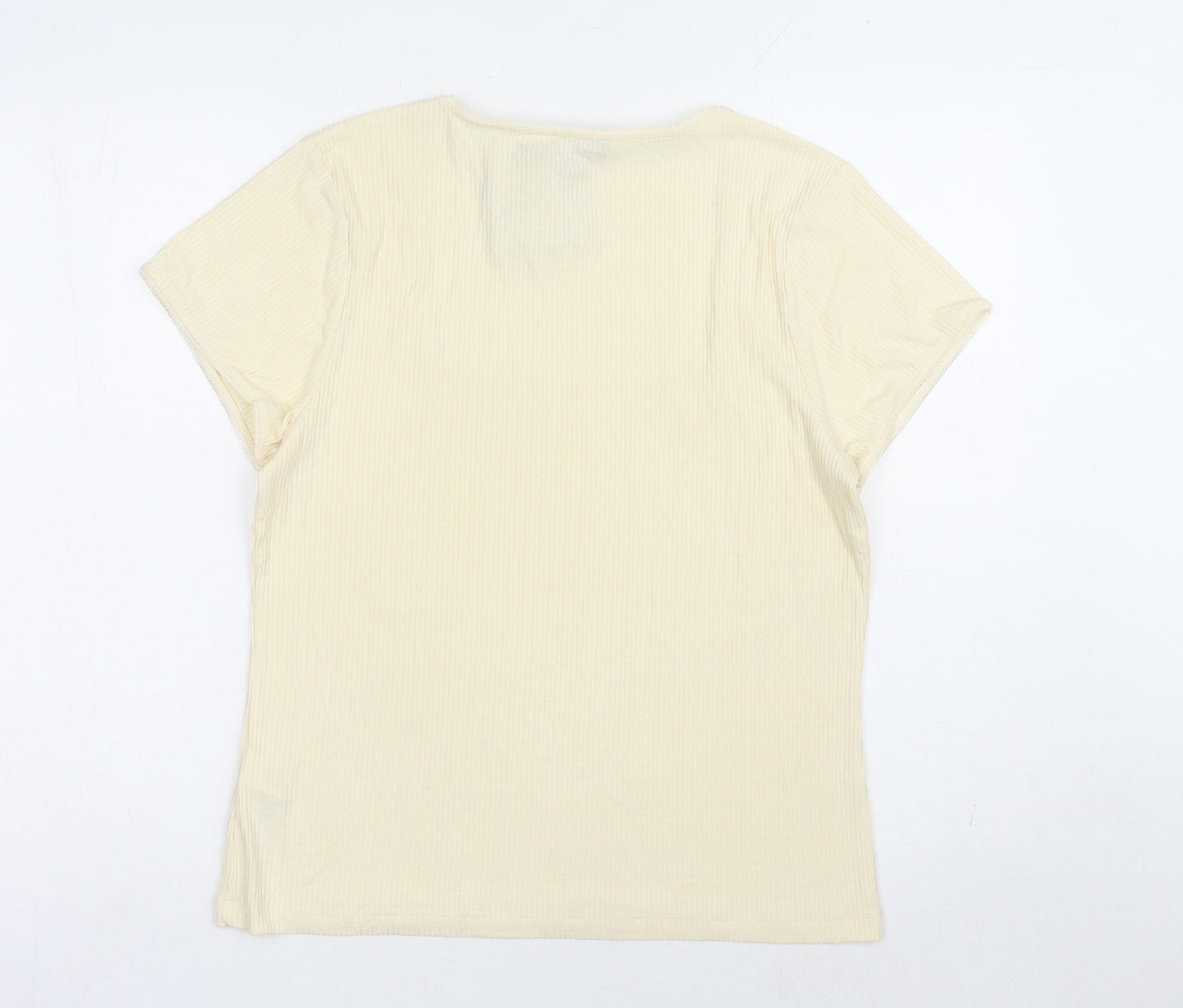 Nobody's Child Beige Square Neck Women's T-Shirt