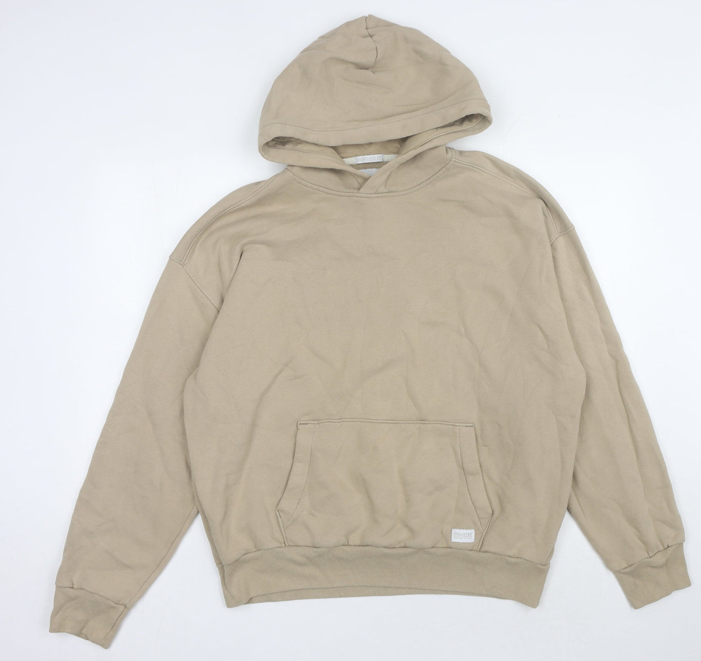 Hollister Beige Men's Oversized Hoodie Large