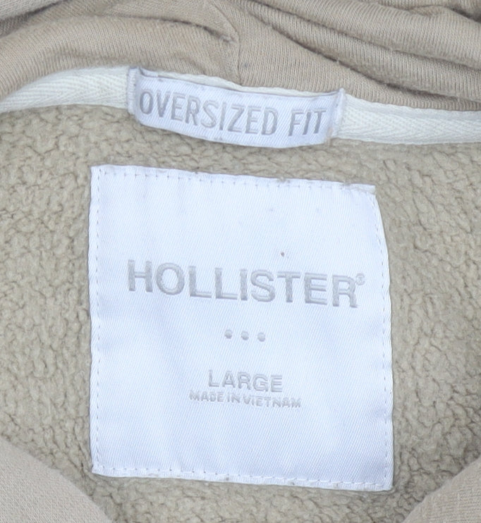 Hollister Beige Men's Oversized Hoodie Large