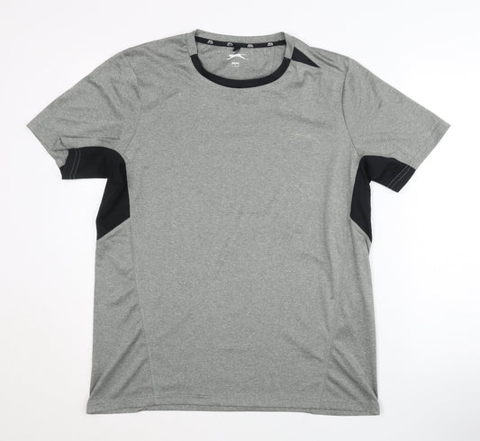Slazenger Men's Grey Jersey T-Shirt for Gym & Training