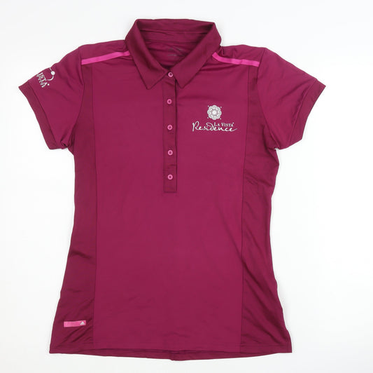 Additional front view of Adidas Women's Pink Polo Golf Shirt -, size S