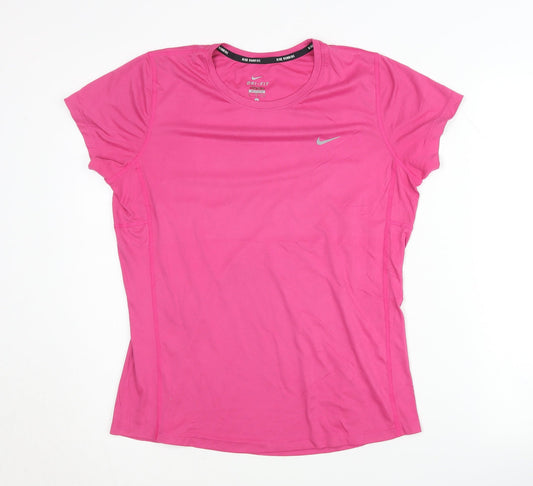 Nike Women's Pink T-Shirt L Moisture Wicking