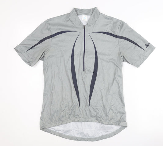 Odlo Grey Cycling Jersey T-Shirt, Unisex M