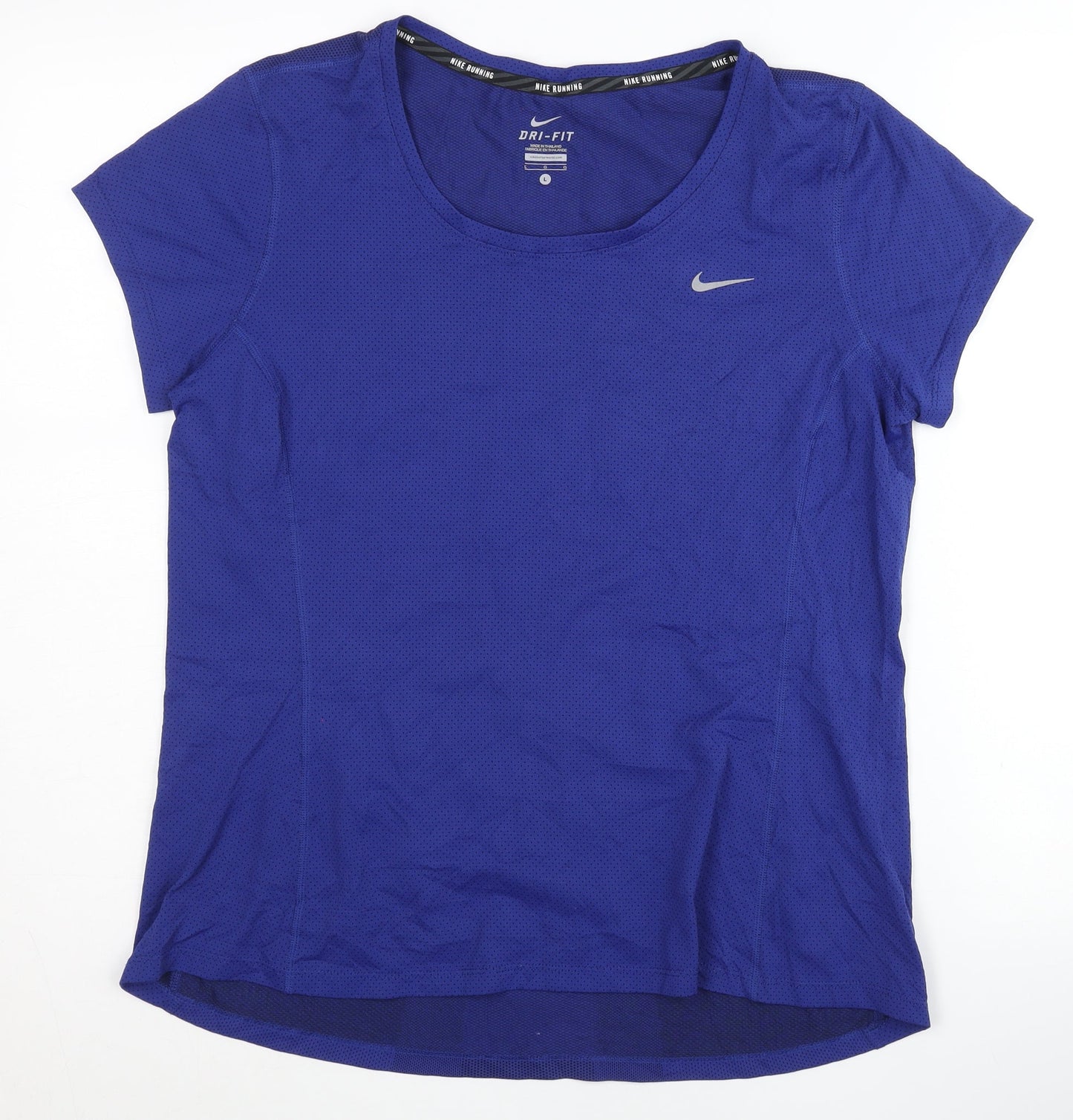 Nike Women's Blue Dri-FIT T-Shirt L - Quick Dry