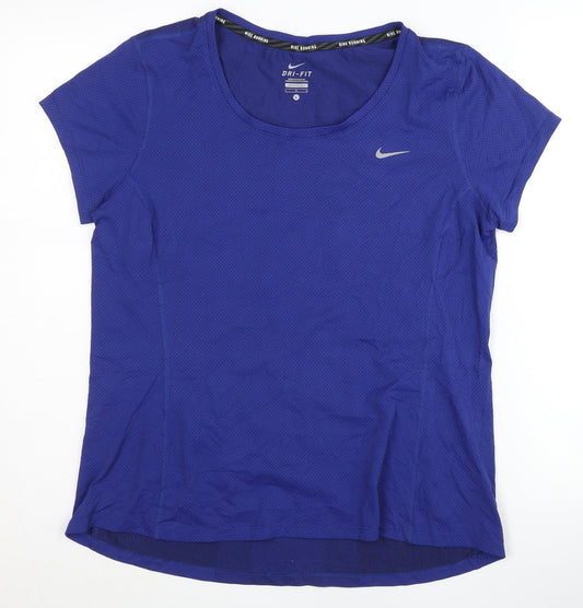 Nike Women's Blue Dri-FIT T-Shirt L - Quick Dry