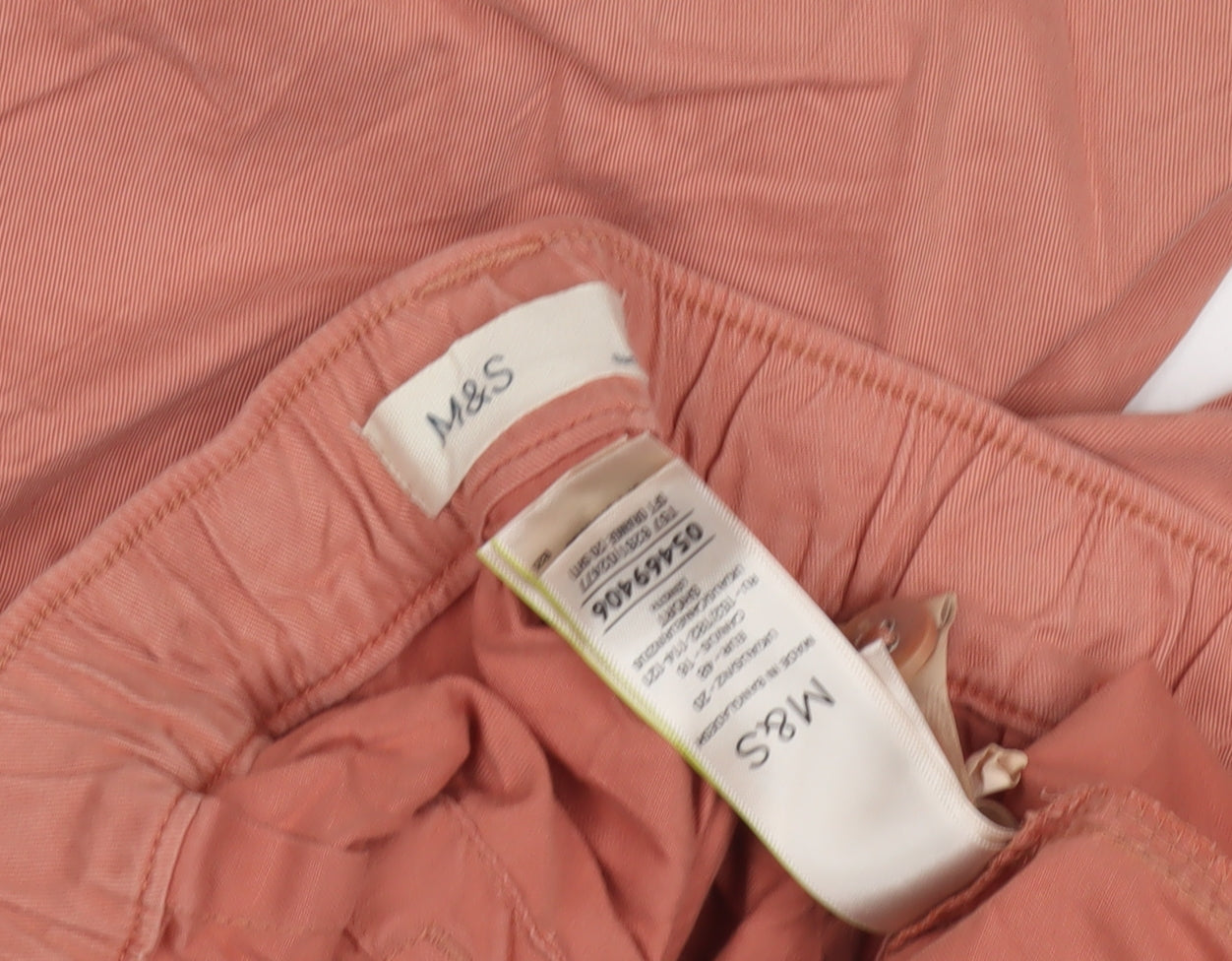 Marks and Spencer Women's Pink Cargo Trousers Size 28