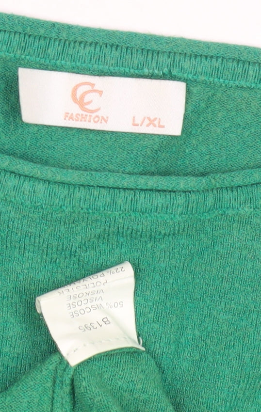CC Fashion Women's Green L/XL Relaxed Jumper