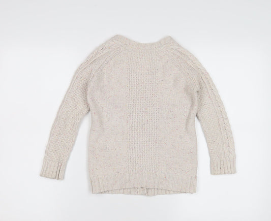 Madewell Girls Beige Cardigan, 4-5 Years, Cotton Wool Knit