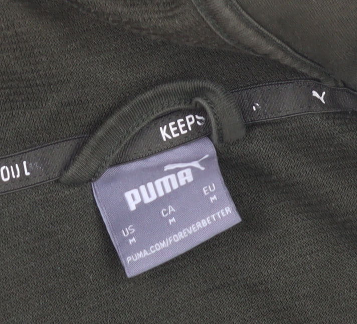 Puma Men's Green Full Zip Hoodie, M, Gym & Training