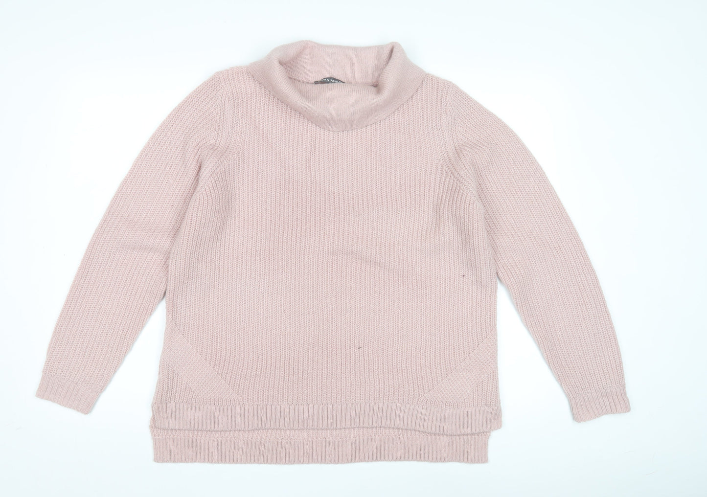 Laura Ashley Women's Pink Cowl Neck Jumper Size 16