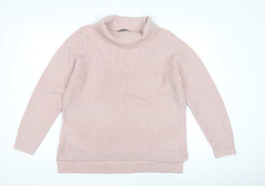 Laura Ashley Women's Pink Cowl Neck Jumper Size 16