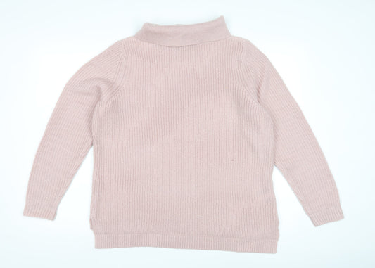 Laura Ashley Women's Pink Cowl Neck Jumper Size 16