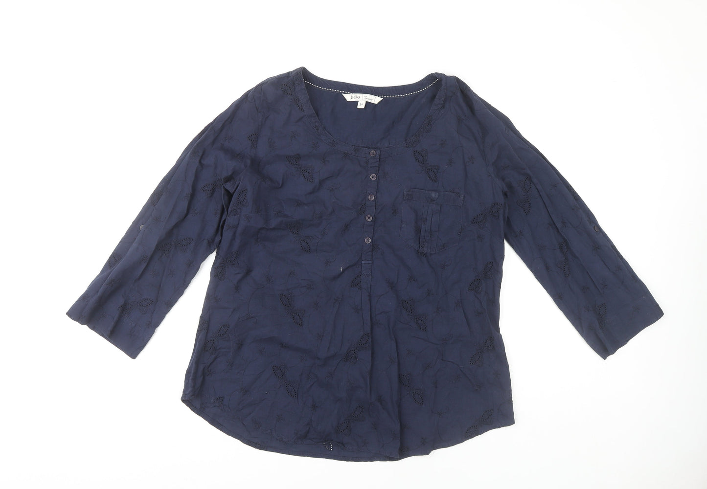 Fat Face Women's Blue Blouse, Size 14, Cotton, Casual