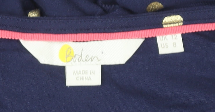 Boden Women's Blue Polka Dot Wrap Dress Size 12