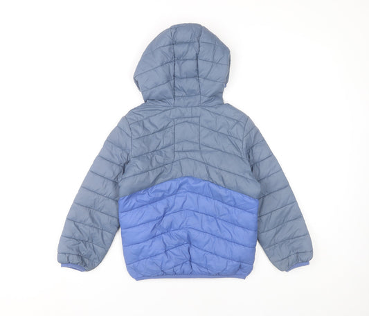 Marks and Spencer Boys Blue Puffer Jacket, 6-7 Years, Hooded