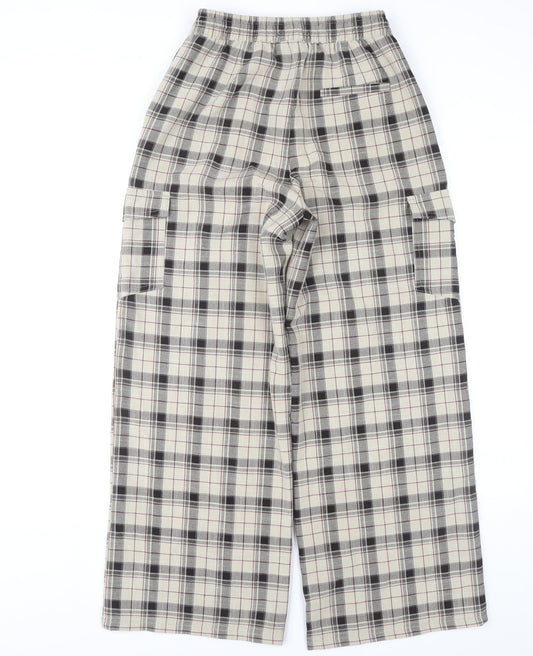 Collusion Womens Plaid Multicoloured Wide-Leg Trousers