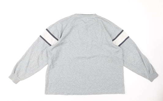 FILA Men's Grey Pullover Sweatshirt M Striped