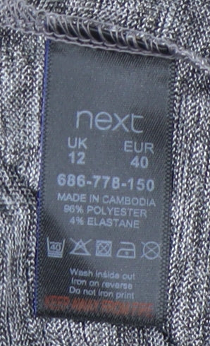 Close-up detail of Next Women's Grey Animal Print Top, size 12