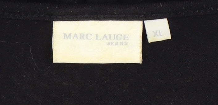 Close-up detail of Marc Lauge Women's Black Beaded 3/4 Sleeve Top XL