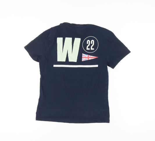 Jack Wills Women's Blue Cotton T-Shirt Size 10 Casual