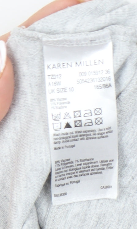 Karen Millen Women's Grey Size 10 Jersey Top