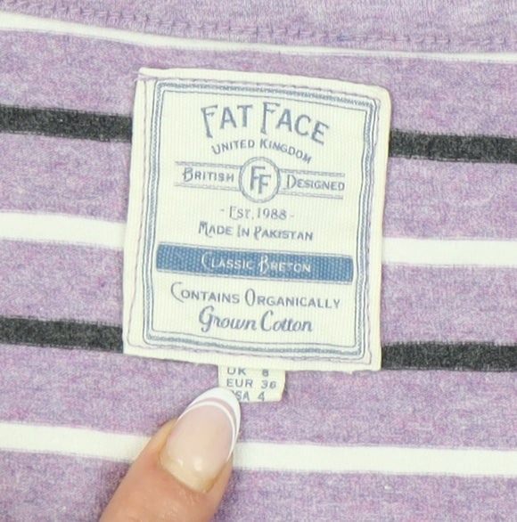 Fat Face Women's Purple Striped Long Sleeve T-Shirt