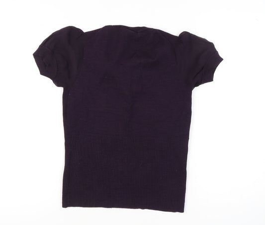 Womens UK M Regular Karen Millen Purple Pullover Tight-Knit