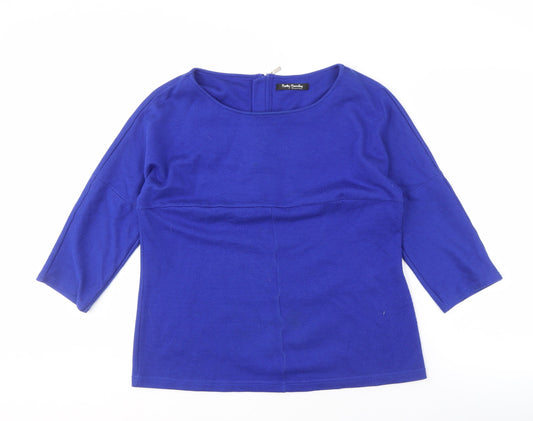 Womens UK Size 12 Betty Barclay Blue Polyester Blend Blouse