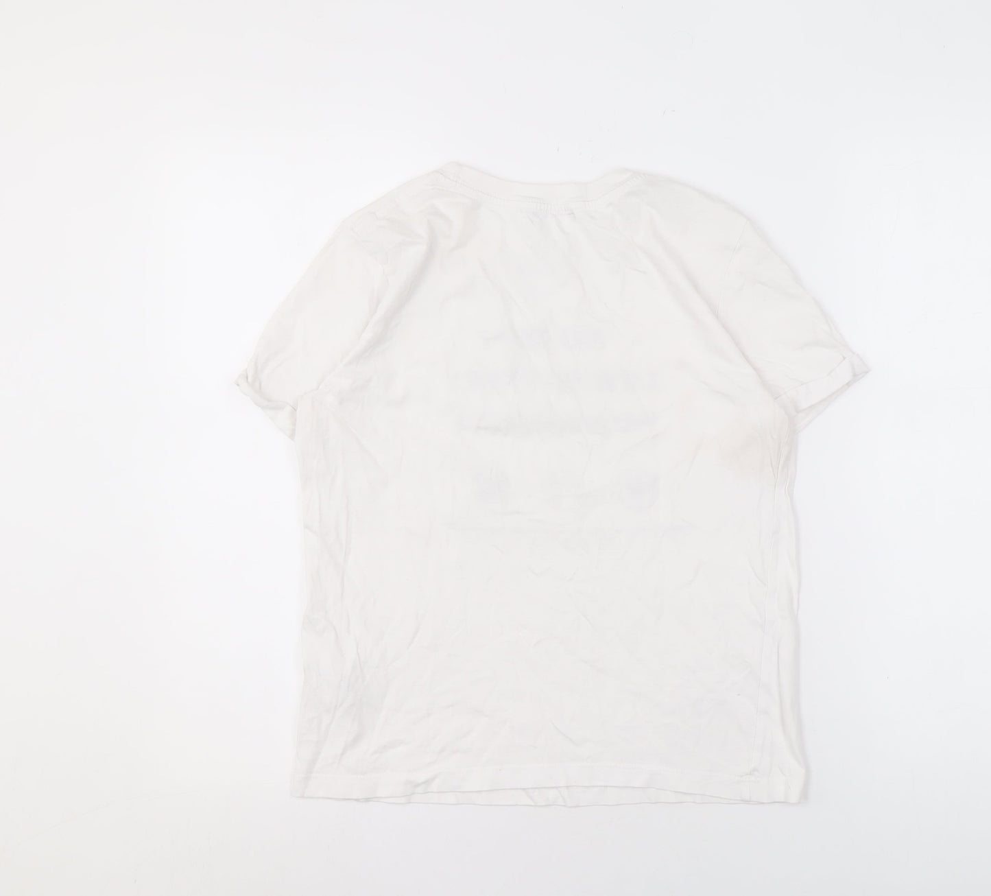 Pull & Bear White T-Shirt - Unisex, Size 12, Casual Funny Tee
