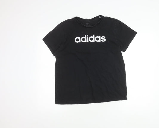Unisex Adultss UK Size M adidas Black Cotton T-Shirt