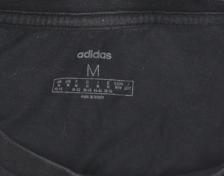 Adidas Unisex Black Medium Crew Neck T-Shirt