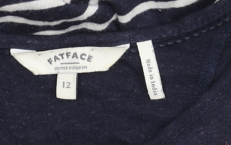 Fat Face Women's Blue Striped Top Size 12