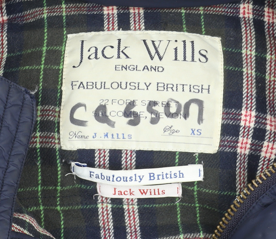 Jack Wills Men's Blue XS Puffer Jacket with Hood