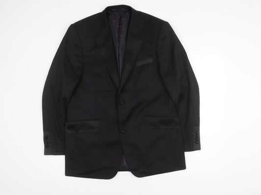Daniel Hechter Men's Black Wool Tuxedo Jacket 40R