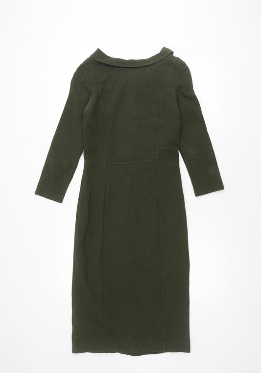 Hobbs Women's Green Sheath Dress Size 8 Formal Midi