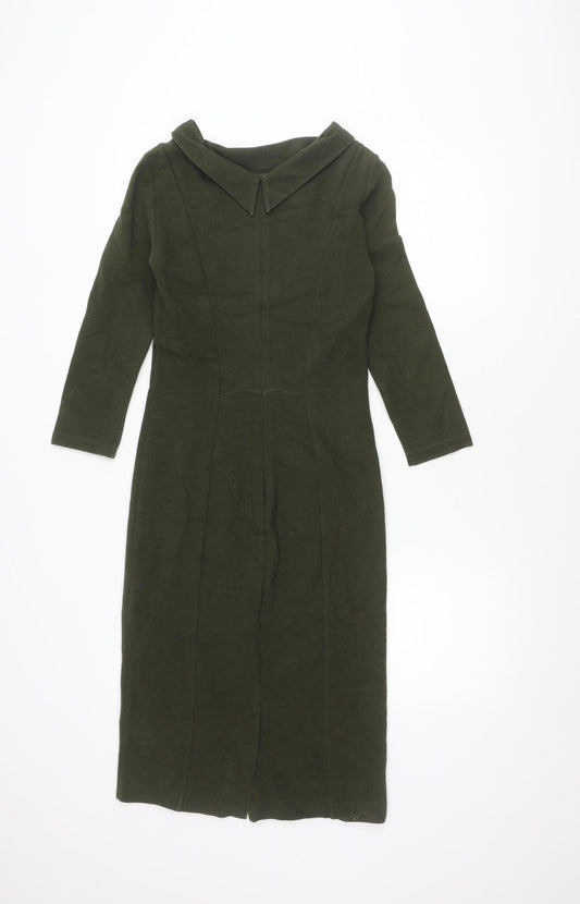 Hobbs Women's Green Sheath Dress Size 8 Formal Midi