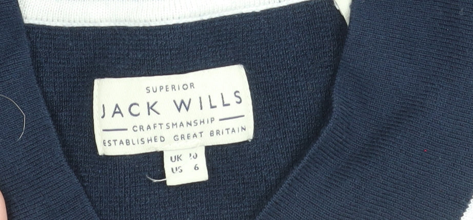 Jack Wills Women's Blue V-Neck Jumper, Size 10