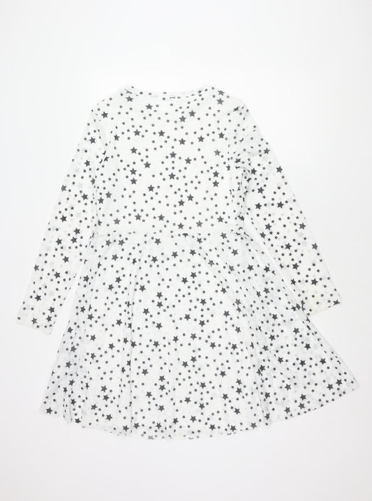 Marks and Spencer Girls White Star Dress 12-13 Years