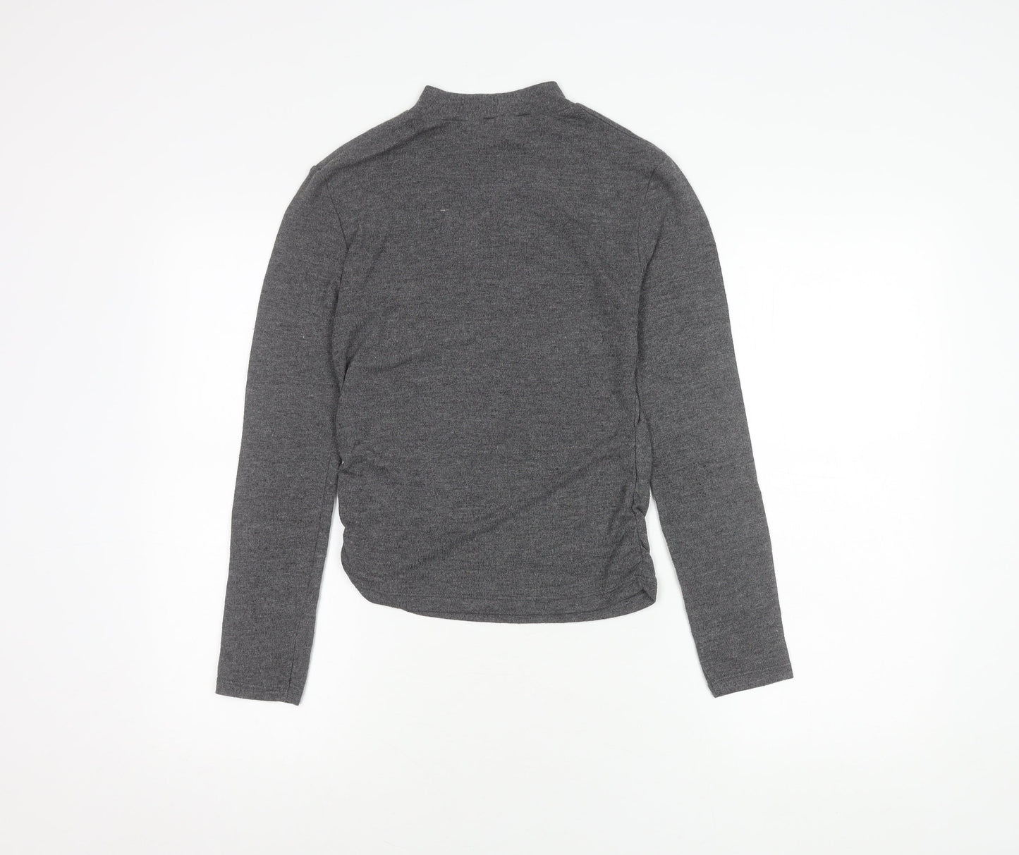 Stradivarius Women's Grey Knit High Neck Top M