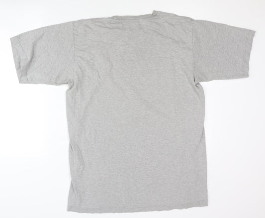 Nike Men's Grey L T-Shirt Crew Neck Cotton